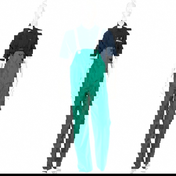 Rain Bib Overalls: Size 2X-Large, Polyester & Polyvinylchloride